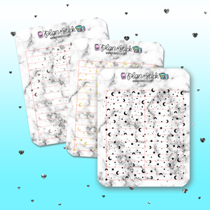 Foiled Marble Moon and Star Headers - Premium Matte Paper