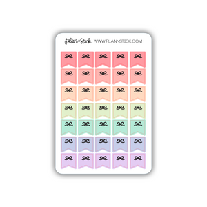 Foiled Bow Pastel Rainbow Flag Stickers