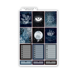 Foiled Celestial Zen Vertical Planner Sticker Set