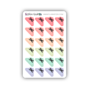 Foiled Bow Scalloped Pastel Rainbow Corner Stickers