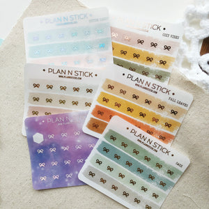 Foiled Bow Transparent Hexagon Stickers - Galaxy