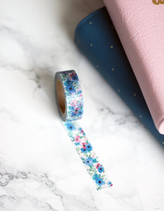 Blue and Pink Floral Washi Tape