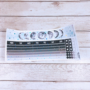 Foiled Moonlight Monthly Hobonichi Weeks Sticker Kit