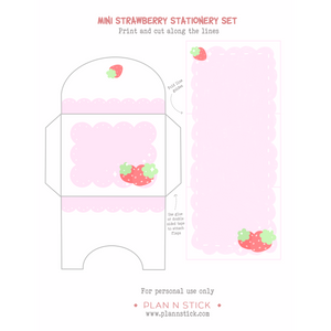 Mini Strawberry Stationery Freebie