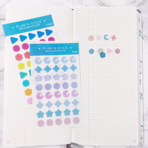 Transparent Shape Stickers - Moon and Stars - Nudes
