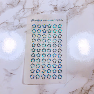 Foiled Star Individual Checklist Clear Overlay Icon Stickers