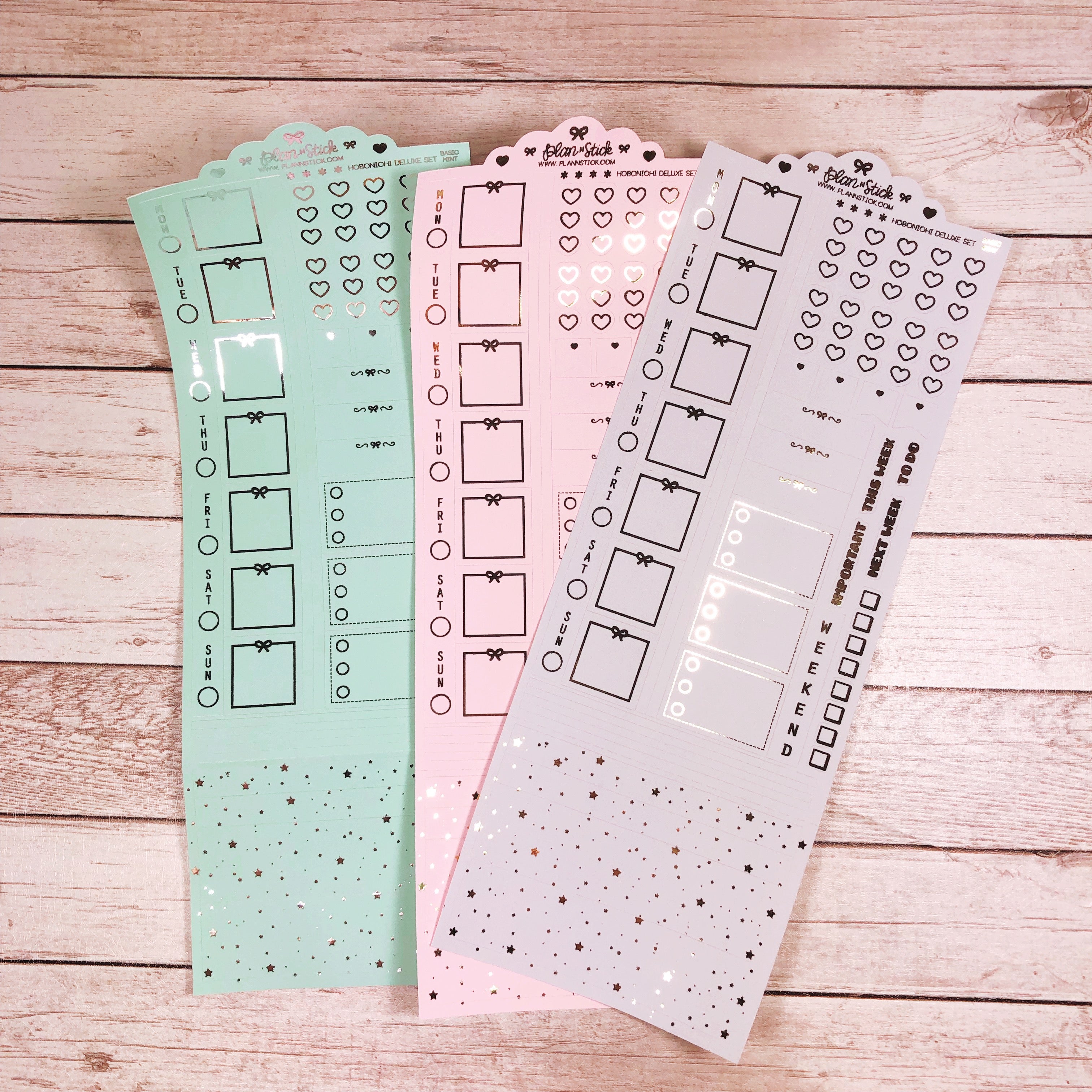 Foiled Spring Basics Hobonichi Weeks Deluxe Sticker Set – Plan N Stick