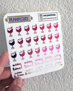 Foiled Wine Glass Stickers