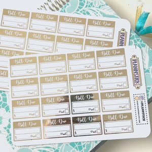 Gold Foiled Bill Payment Stickers