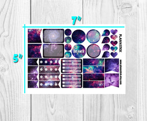 Galaxy Space Weekly Planner Stickers Set